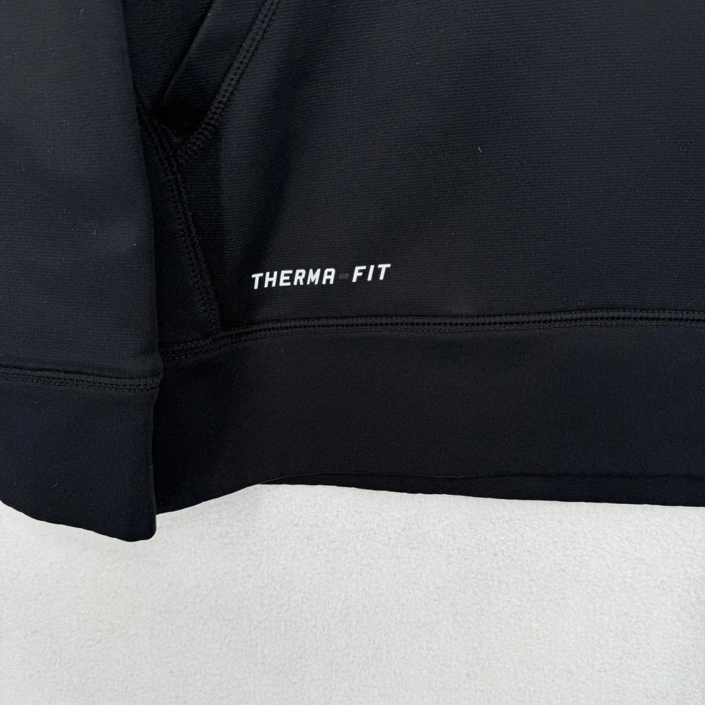 Nike Therma-FIT Mens XL Hoodie Black Red Swoosh Pullover Sweatshirt 438734-011‎